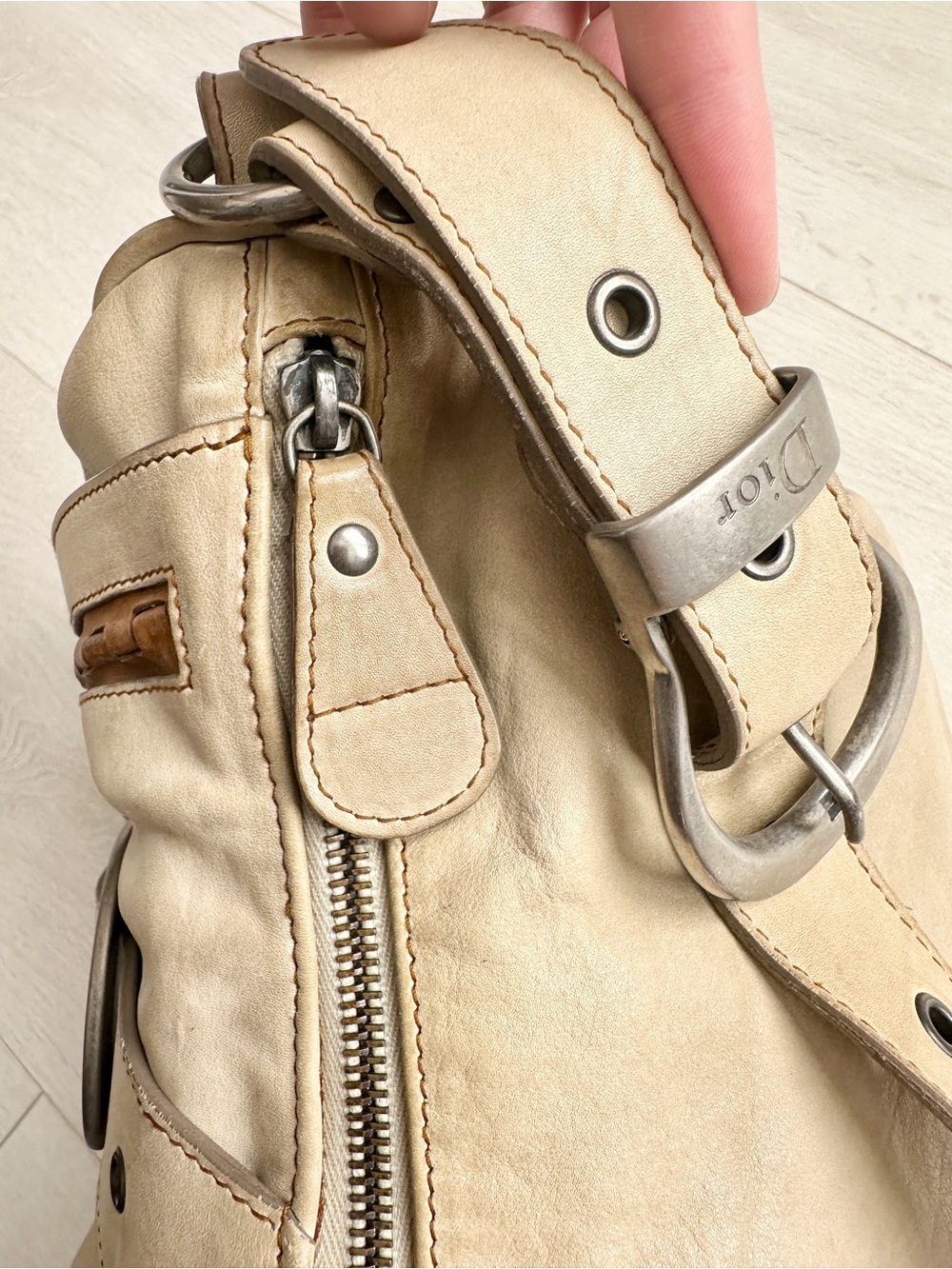 DIOR 2007 Gaucho Double Saddle Leather Shoulder Bag John Galliano Era - Picture 15 of 16